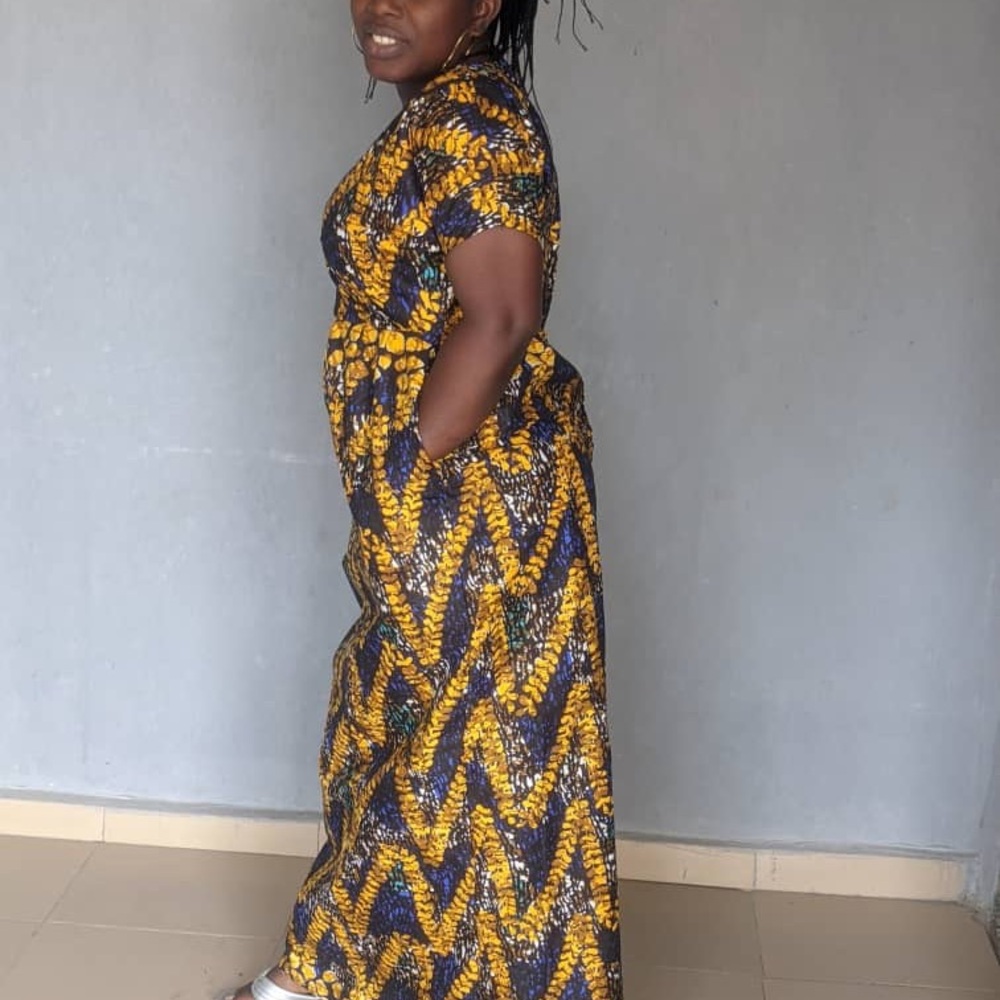 African print women full length maxi dress - Picture 3 of 4